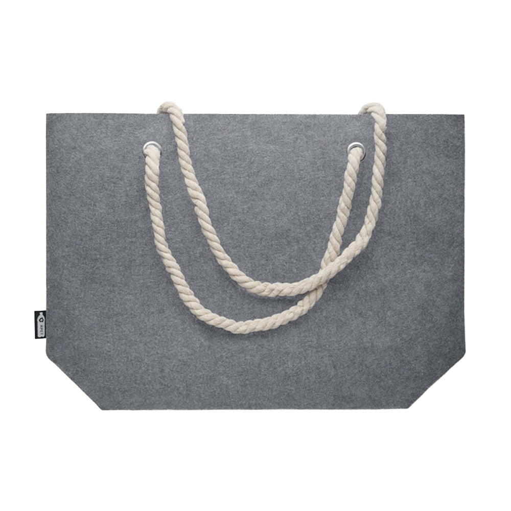 Grey - Side - MidOcean Feltsea RPET Felt Beach Shopper Bag
