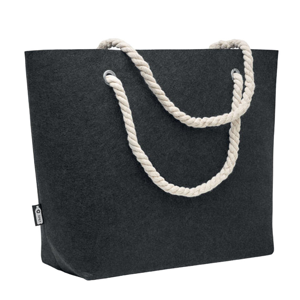 Stone Grey - Front - MidOcean Feltsea RPET Felt Beach Shopper Bag