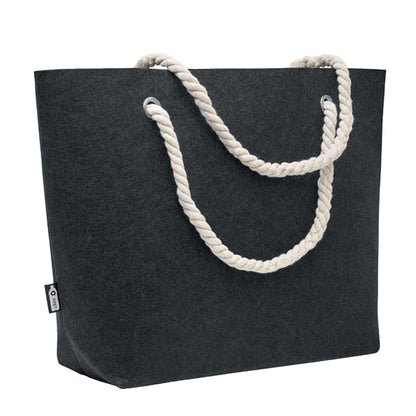Stone Grey - Front - MidOcean Feltsea RPET Felt Beach Shopper Bag