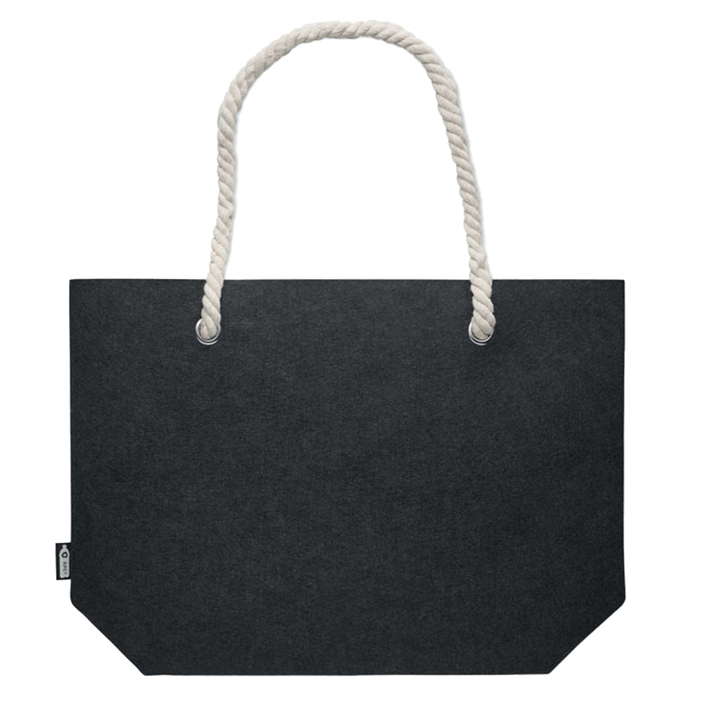 Stone Grey - Back - MidOcean Feltsea RPET Felt Beach Shopper Bag