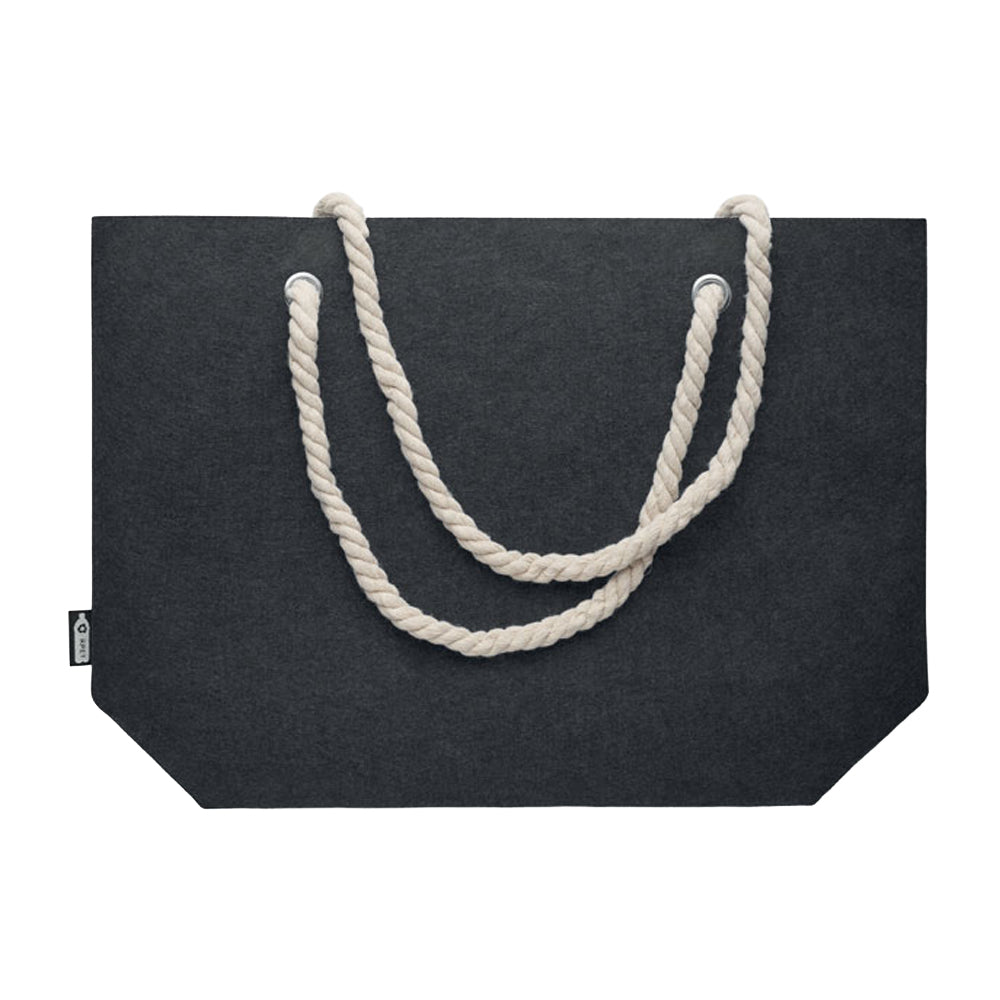 Stone Grey - Side - MidOcean Feltsea RPET Felt Beach Shopper Bag