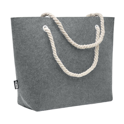 Grey - Front - MidOcean Feltsea RPET Felt Beach Shopper Bag