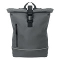 Stone Grey - Front - MidOcean Laptosa Roll Top PU Laptop Backpack