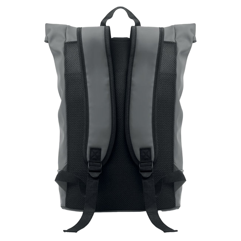 Stone Grey - Back - MidOcean Laptosa Roll Top PU Laptop Backpack