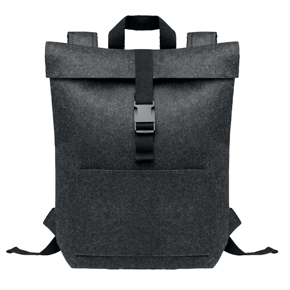 Stone Grey - Front - MidOcean Indico RPET Felt Backpack