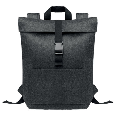 Stone Grey - Front - MidOcean Indico RPET Felt Backpack