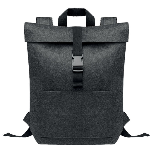 Stone Grey - Front - MidOcean Indico RPET Felt Backpack