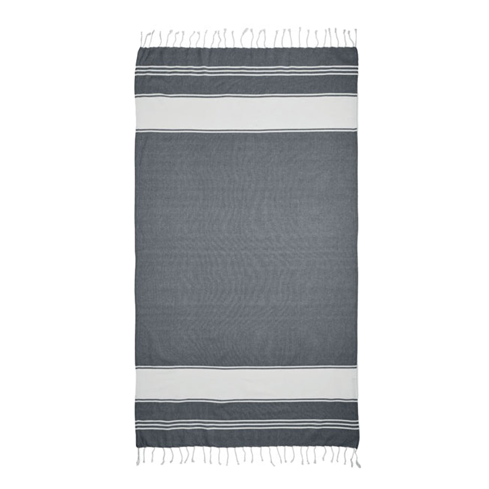 Blue - Side - MidOcean Hammam Towel Drawstring Bag Set