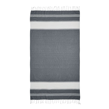 Blue - Side - MidOcean Hammam Towel Drawstring Bag Set