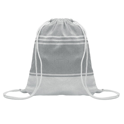 Grey - Front - MidOcean Hammam Towel Drawstring Bag Set