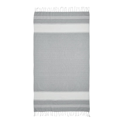 Grey - Side - MidOcean Hammam Towel Drawstring Bag Set