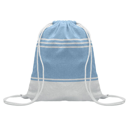 Turquoise - Front - MidOcean Hammam Towel Drawstring Bag Set
