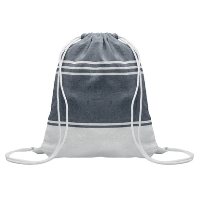 Blue - Front - MidOcean Hammam Towel Drawstring Bag Set