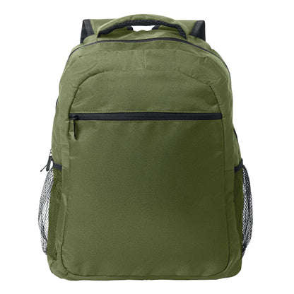 Army Green - Front - MidOcean Puter - Topper Plain RPET Laptop Backpack