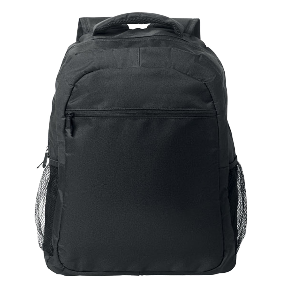 Black - Front - MidOcean Puter - Topper Plain RPET Laptop Backpack