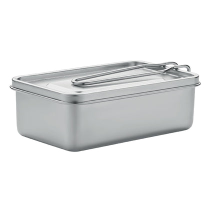 Silver - Front - MidOcean Tamelunch Stainless Steel 750ml Lunch Box