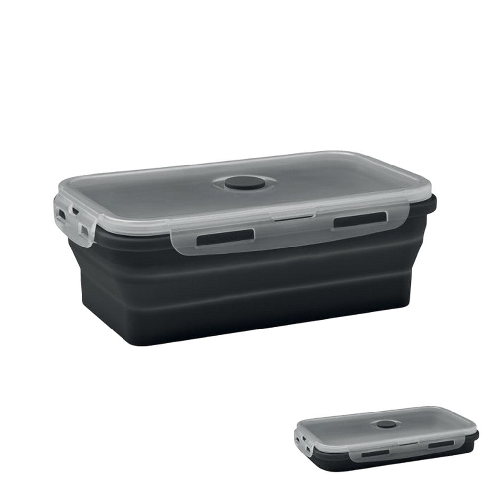 Black - Side - MidOcean Kolapso Silicone Collapsible Lunch Box