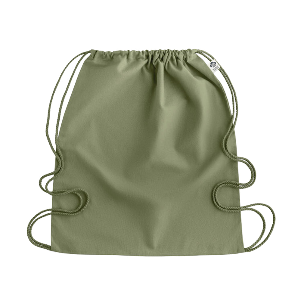 Green - Side - MidOcean Yuki Organic Cotton Drawstring Bag