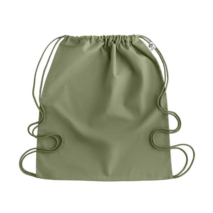 Green - Side - MidOcean Yuki Organic Cotton Drawstring Bag