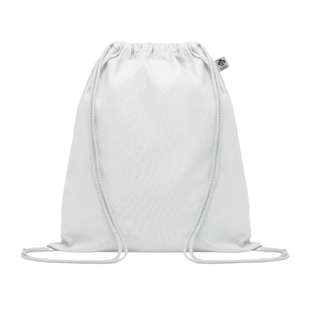White - Front - MidOcean Yuki Organic Cotton Drawstring Bag