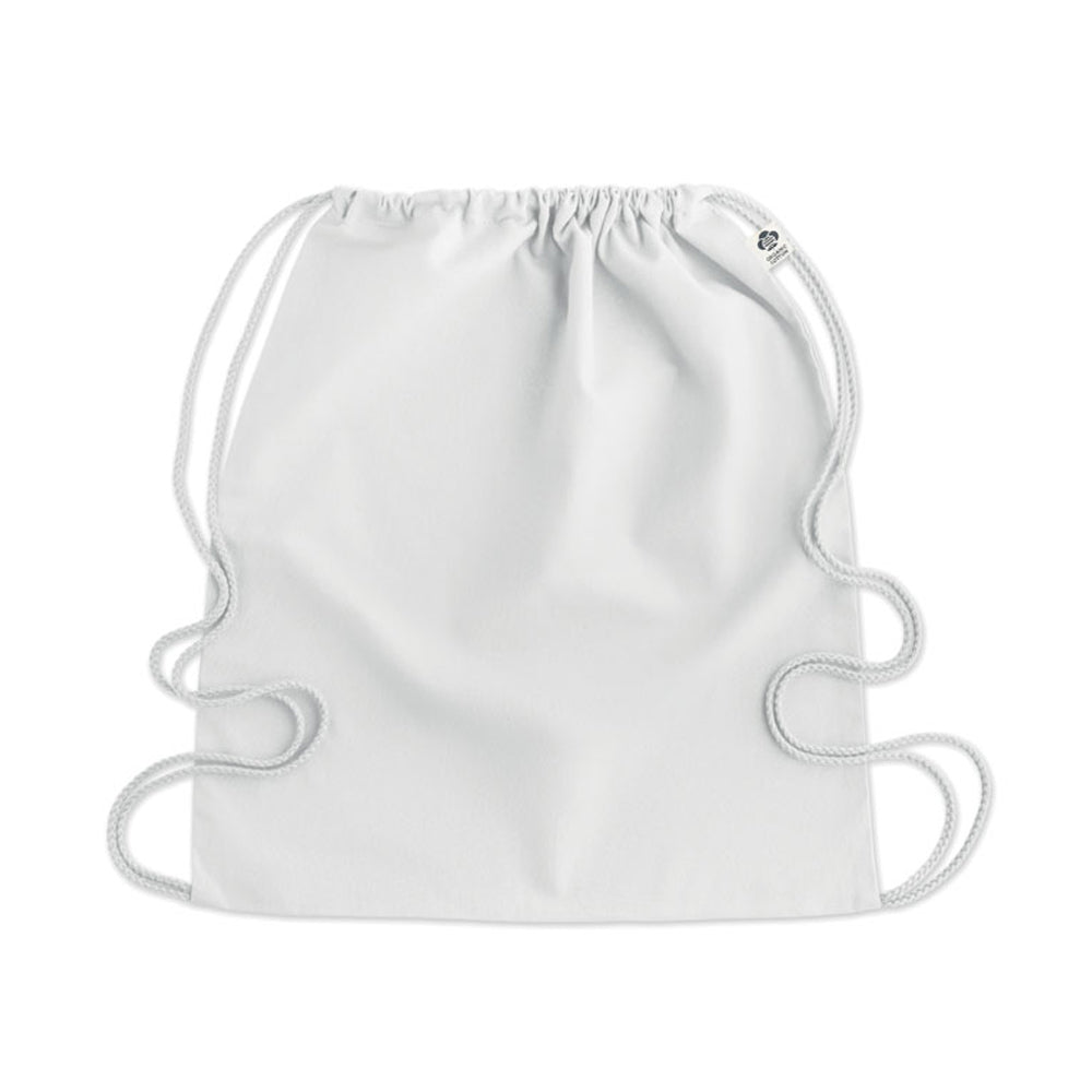 White - Side - MidOcean Yuki Organic Cotton Drawstring Bag