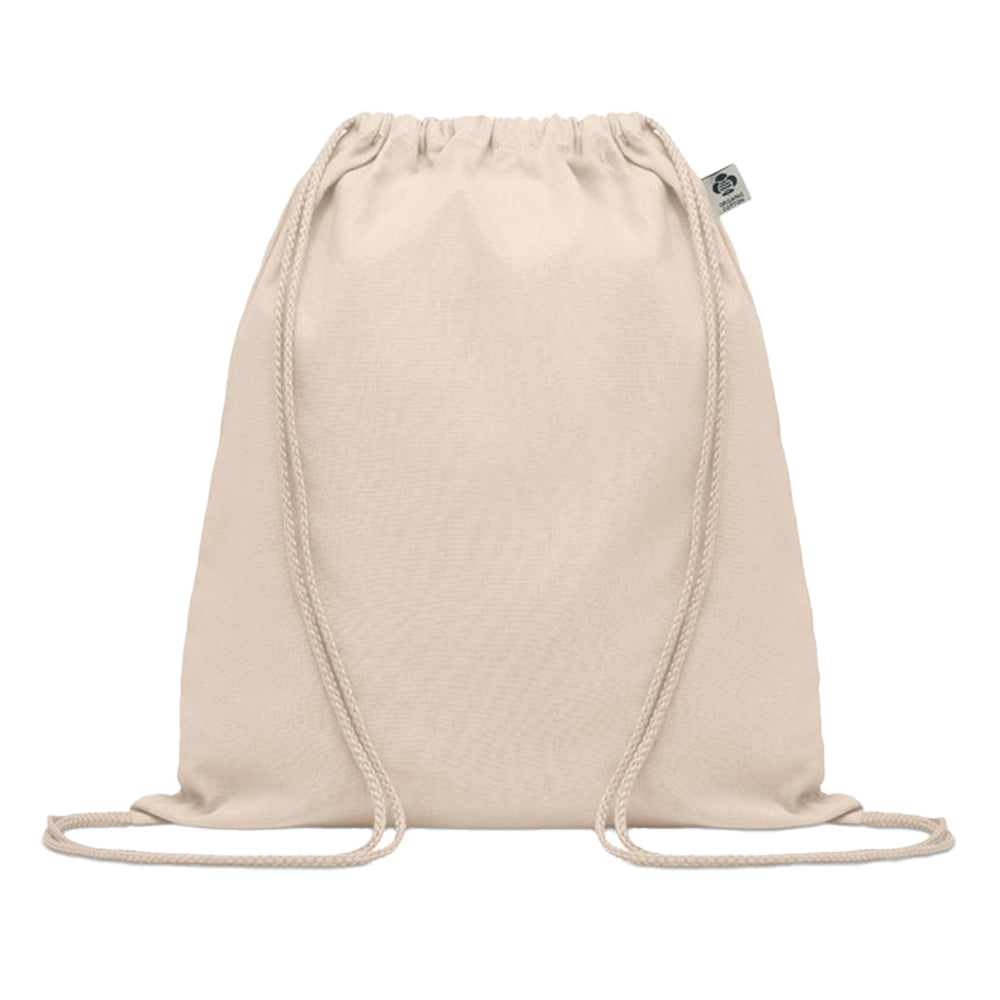 Beige - Front - MidOcean Yuki Organic Cotton Drawstring Bag