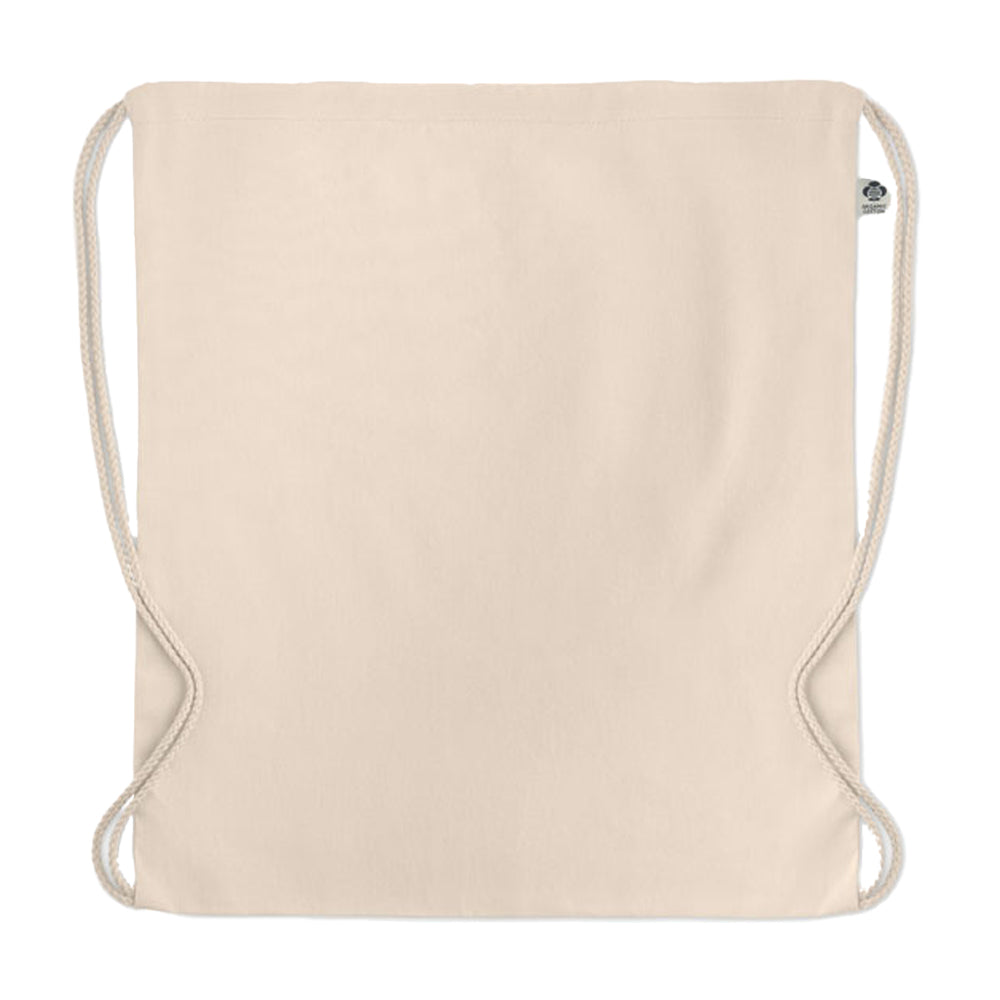 Beige - Back - MidOcean Yuki Organic Cotton Drawstring Bag