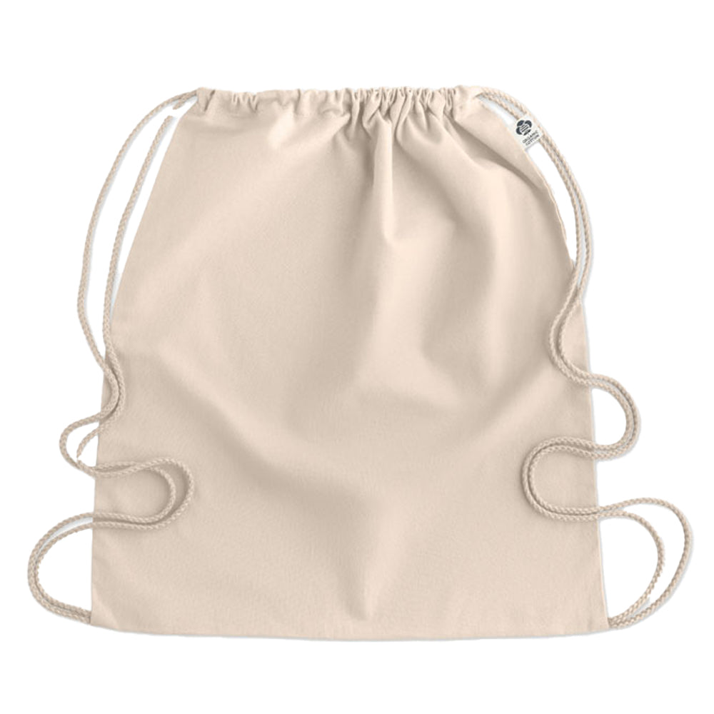 Beige - Side - MidOcean Yuki Organic Cotton Drawstring Bag