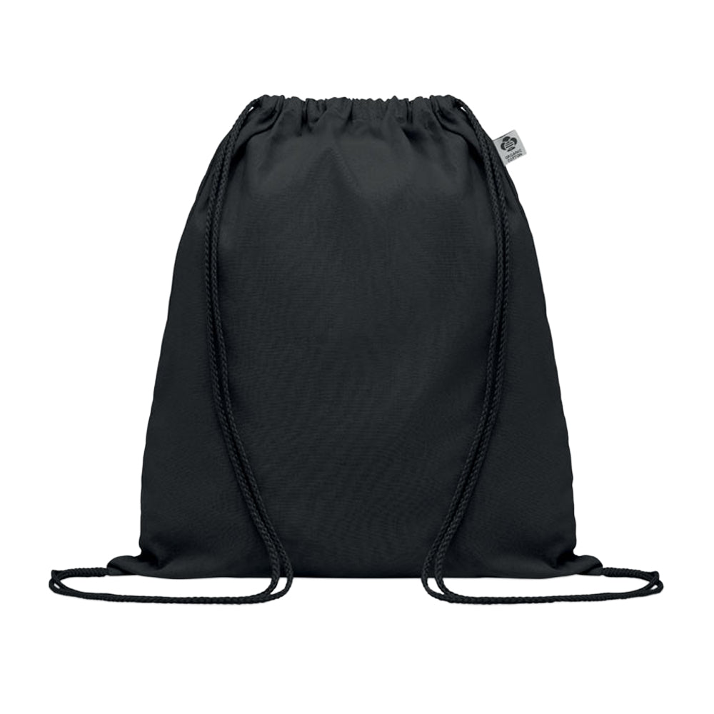 Black - Front - MidOcean Yuki Organic Cotton Drawstring Bag