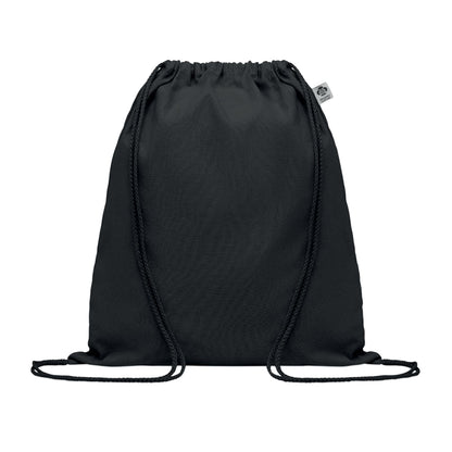 Black - Front - MidOcean Yuki Organic Cotton Drawstring Bag