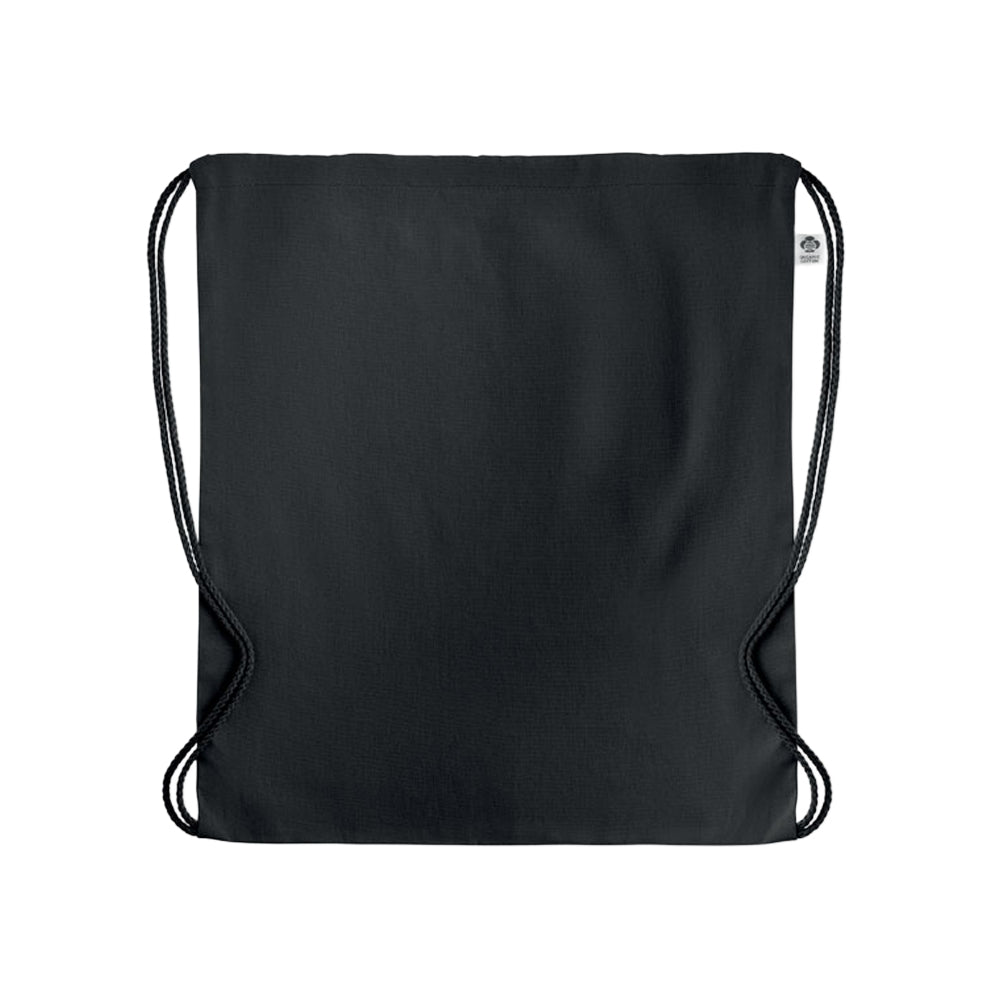 Black - Back - MidOcean Yuki Organic Cotton Drawstring Bag