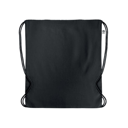 Black - Back - MidOcean Yuki Organic Cotton Drawstring Bag