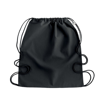 Black - Side - MidOcean Yuki Organic Cotton Drawstring Bag