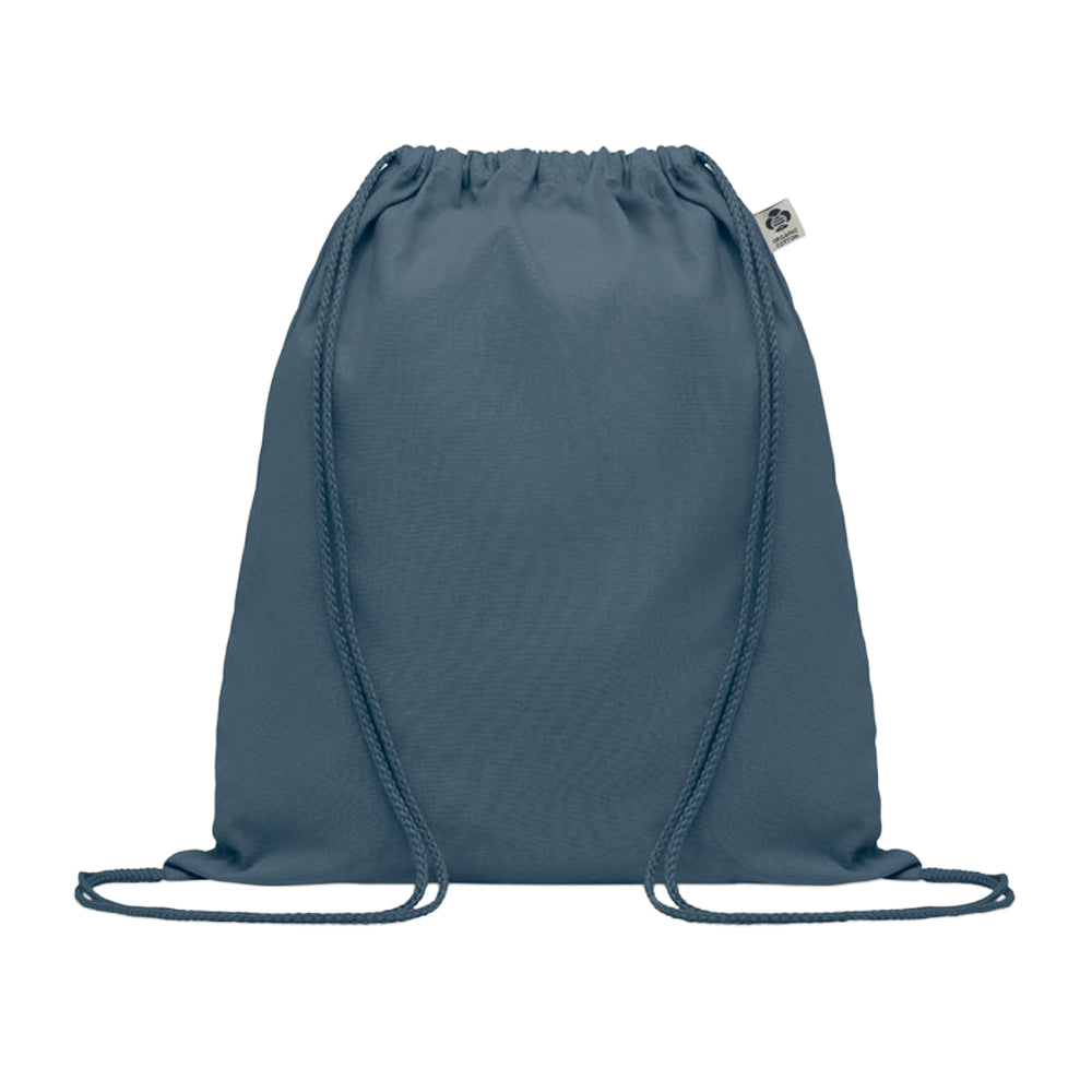 Blue - Front - MidOcean Yuki Organic Cotton Drawstring Bag