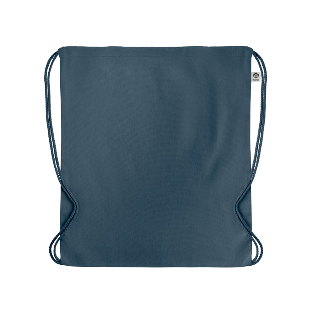 Blue - Back - MidOcean Yuki Organic Cotton Drawstring Bag