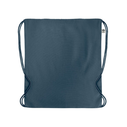 Blue - Back - MidOcean Yuki Organic Cotton Drawstring Bag