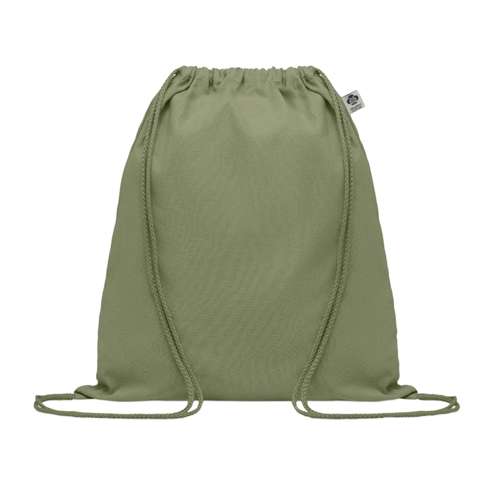 Green - Front - MidOcean Yuki Organic Cotton Drawstring Bag