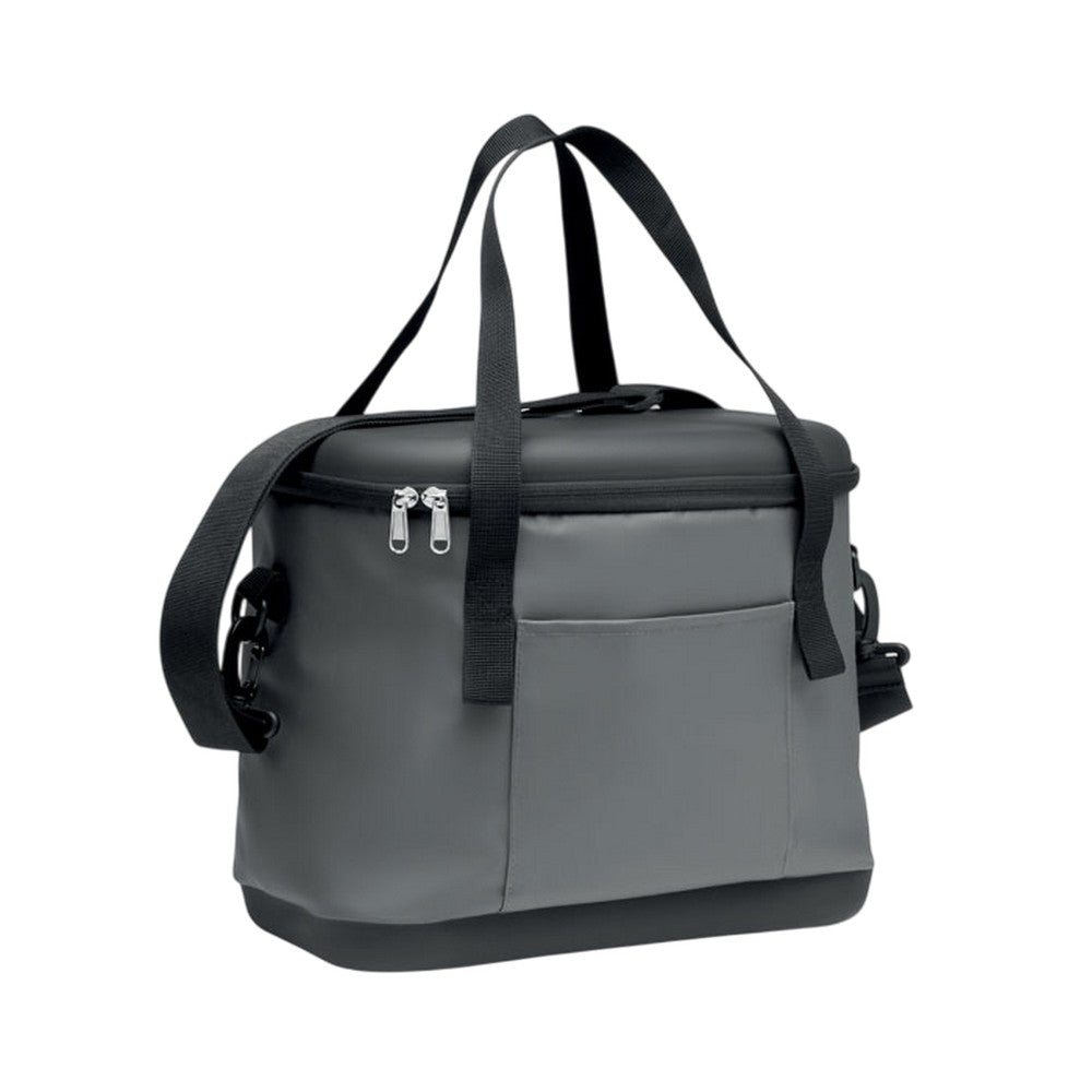 Stone Grey-Black - Side - MidOcean Coolin 16L Tarpaulin Cooler Bag