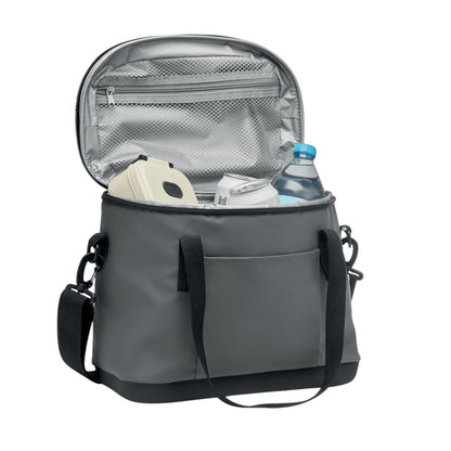 Stone Grey-Black - Pack Shot - MidOcean Coolin 16L Tarpaulin Cooler Bag