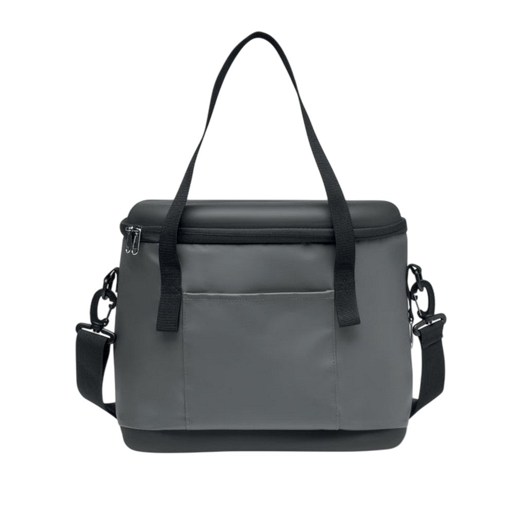 Stone Grey-Black - Front - MidOcean Coolin 16L Tarpaulin Cooler Bag