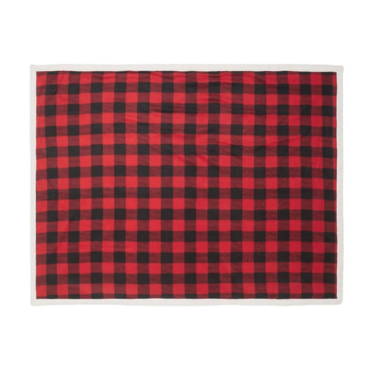 Red - Front - MidOcean Shermatt RPET Checked Picnic Blanket