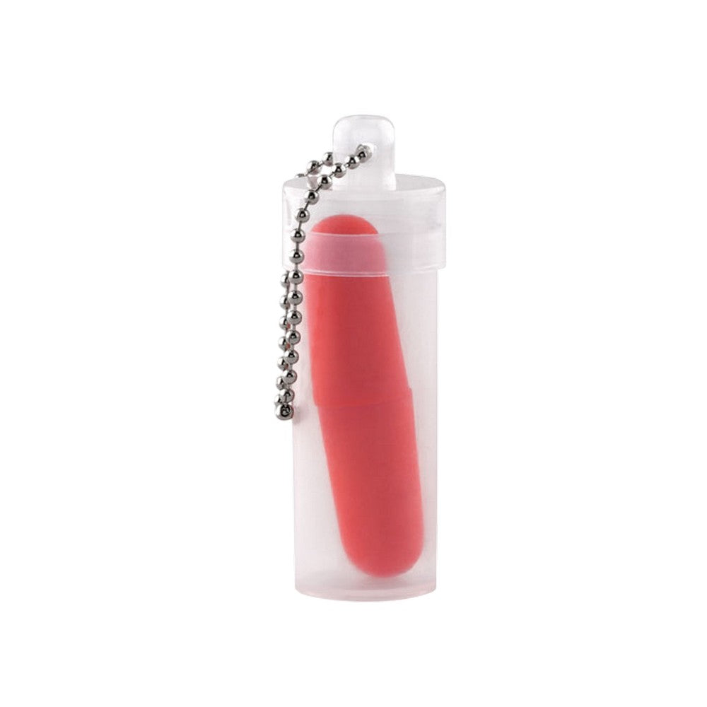 Red - Back - MidOcean Buds To Go Tube Plastic Earplugs