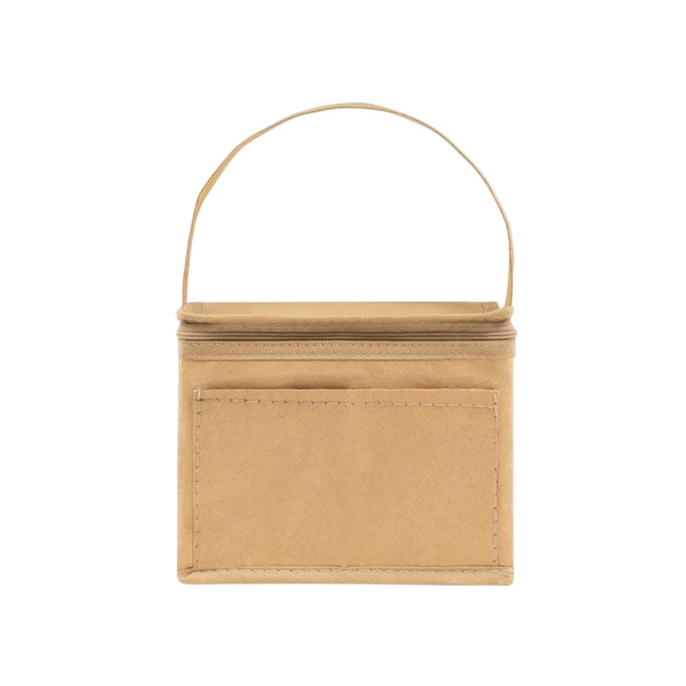 Beige - Back - MidOcean Papercool Woven Cooler Bag
