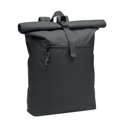 Black - Front - MidOcean Napa Roll Top RPET Backpack