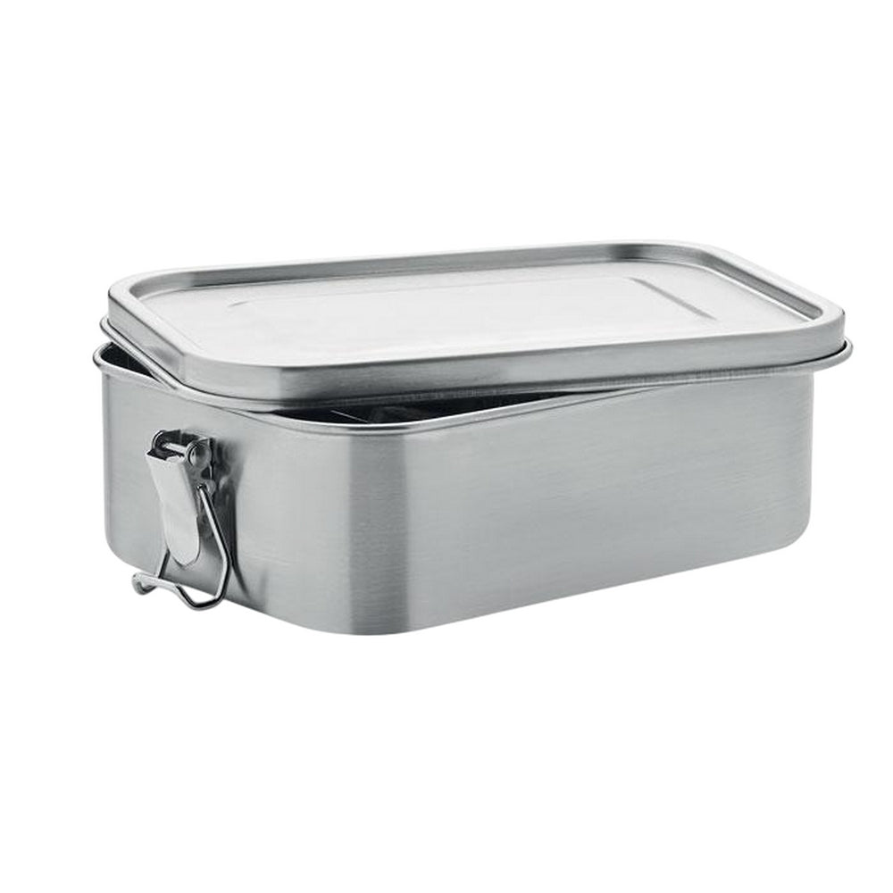 Matt Silver - Side - MidOcean Sao Stainless Steel Lunch Box