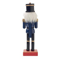 Blue - Back - MidOcean Jolly Crunch Wood Nutcracker Ornament