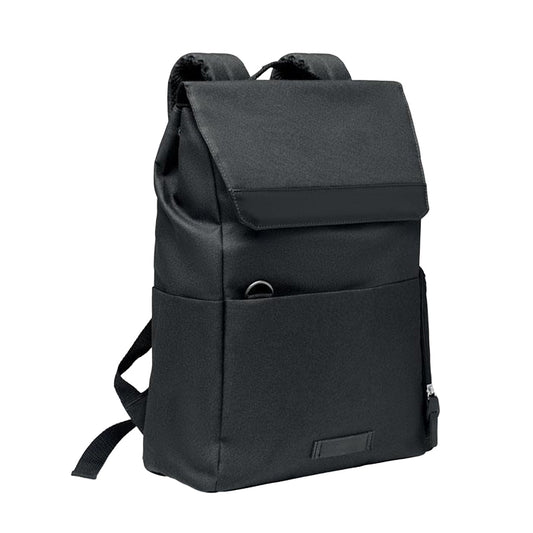 Black - Front - MidOcean Daegu Lap Two Tone RPET Laptop Backpack