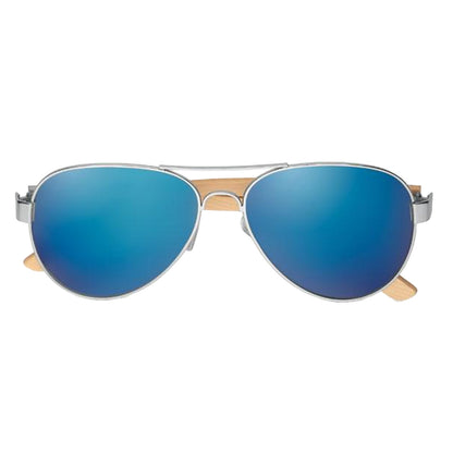 Blue - Front - MidOcean Unisex Adult Honiara Bamboo Sunglasses