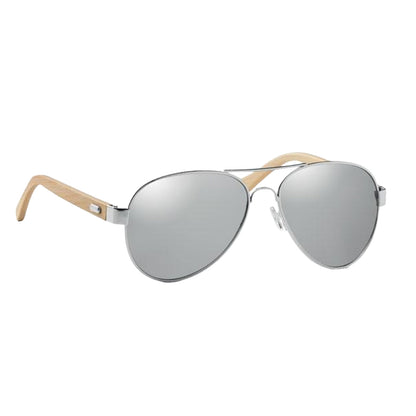 Shiny Silver - Back - MidOcean Unisex Adult Honiara Bamboo Sunglasses