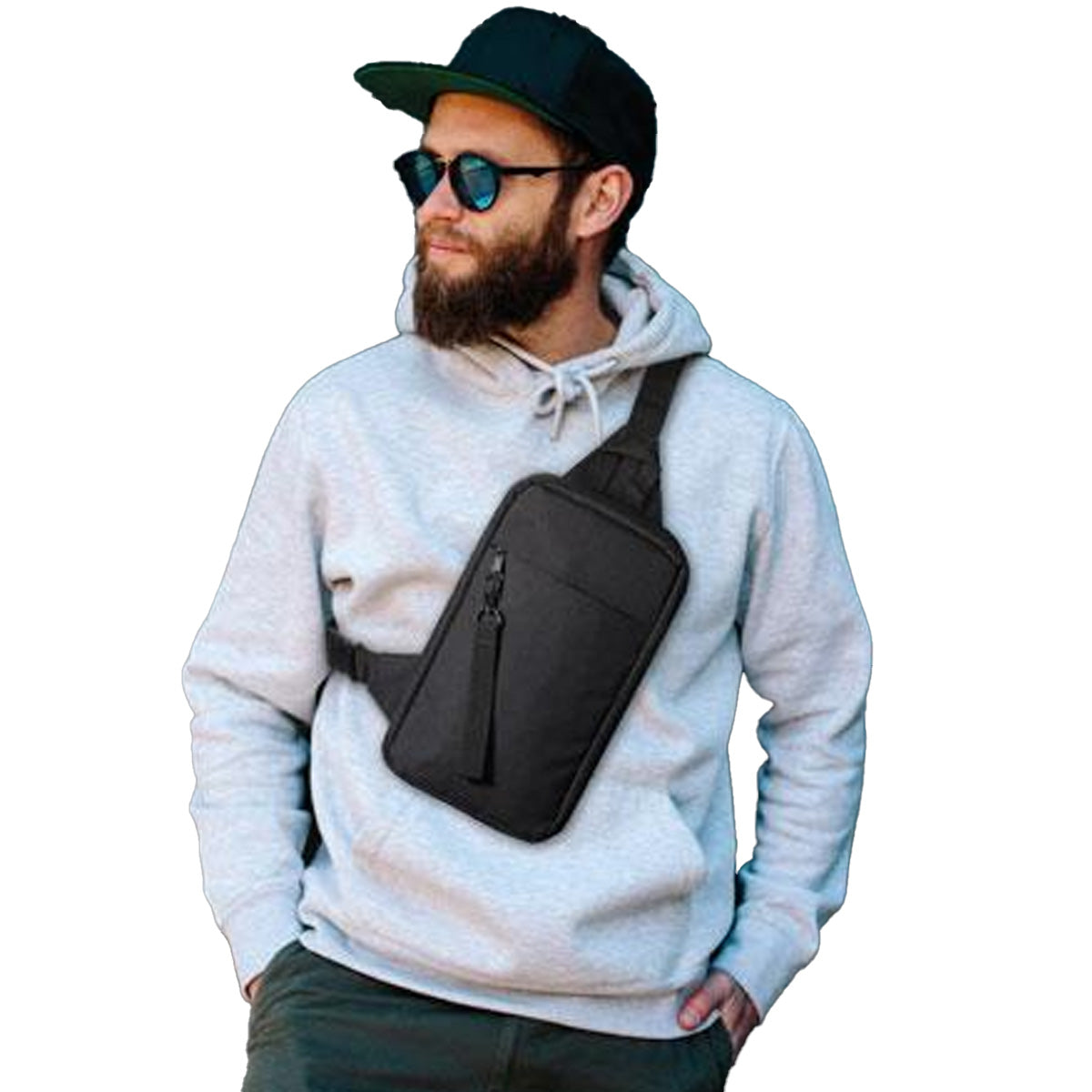 Black - Side - MidOcean Cebag Crossbody Bag